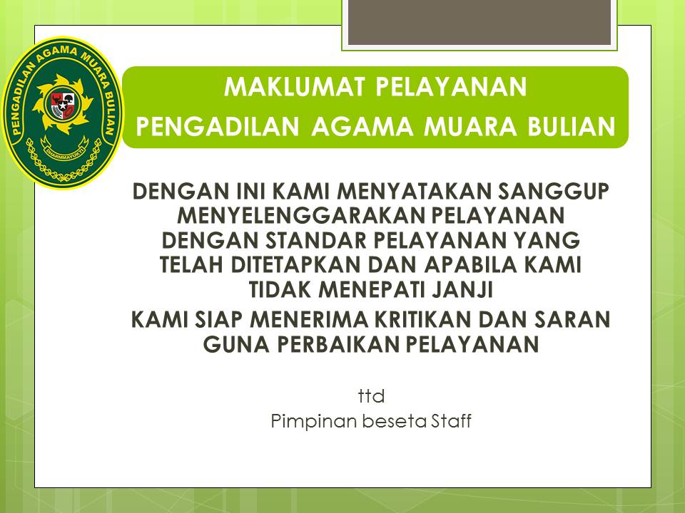 Layanan Informasi Pengadilan Agama Muara Bulian