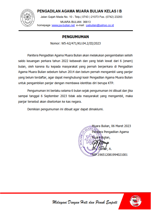 Pengumuman 001